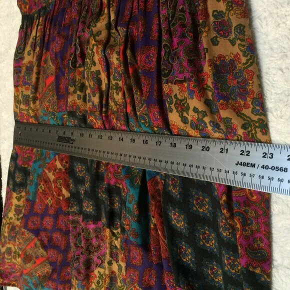 Vintage Breli II Unin Made Women 3/4 Sleeve Paisley Midi Dress Multi Made in USA - Picture 8 of 11
